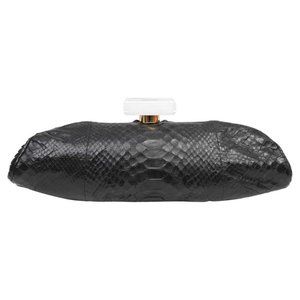 Chanel Black Python Clutch